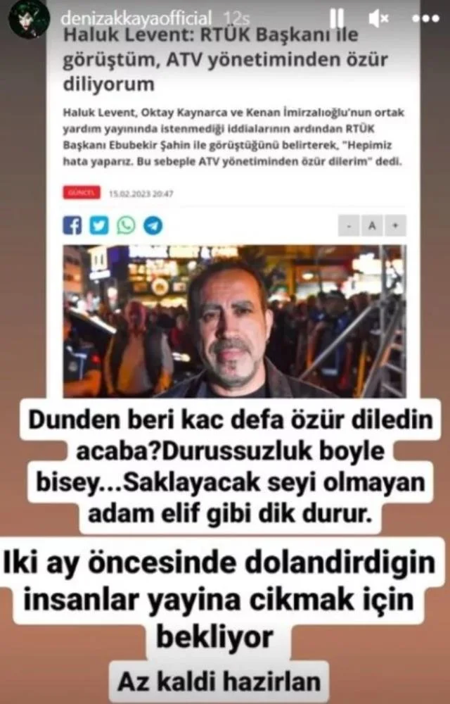 Haluk Levent’ten kendisini hedef alan Deniz Akkaya’ya zehir zemberek söz galerisi resim 2