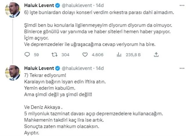 Haluk Levent’ten kendisini hedef alan Deniz Akkaya’ya zehir zemberek söz galerisi resim 6