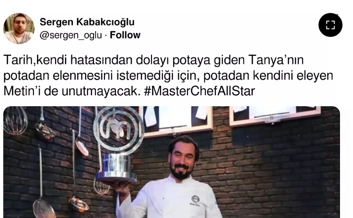 MASTERCHEF'TE ELENEN METİN'E YORUM YAĞDI galerisi resim 2