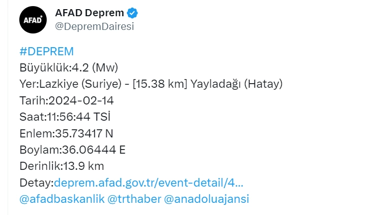 Deprem Oldu AFAD'dan Son Dakika Açıklaması galerisi resim 2