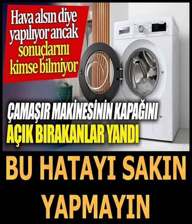 Çamaşır makinesinin kapağını açık bırakmayın galerisi resim 1