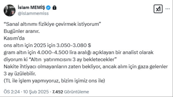 İslam Memiş'ten altın yatırımcısına kritik uyarı galerisi resim 4