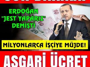 Cumhurbaşkanı Erdoğan'dan Asgari Ücret Jesti