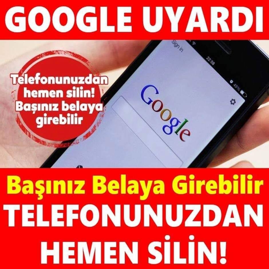 GOOGLE AÇIKLADI ! HEMEN TELEFONUNUZDAN SİLİN! BAŞINIZ BELAYA GİREBİLİR galerisi resim 1