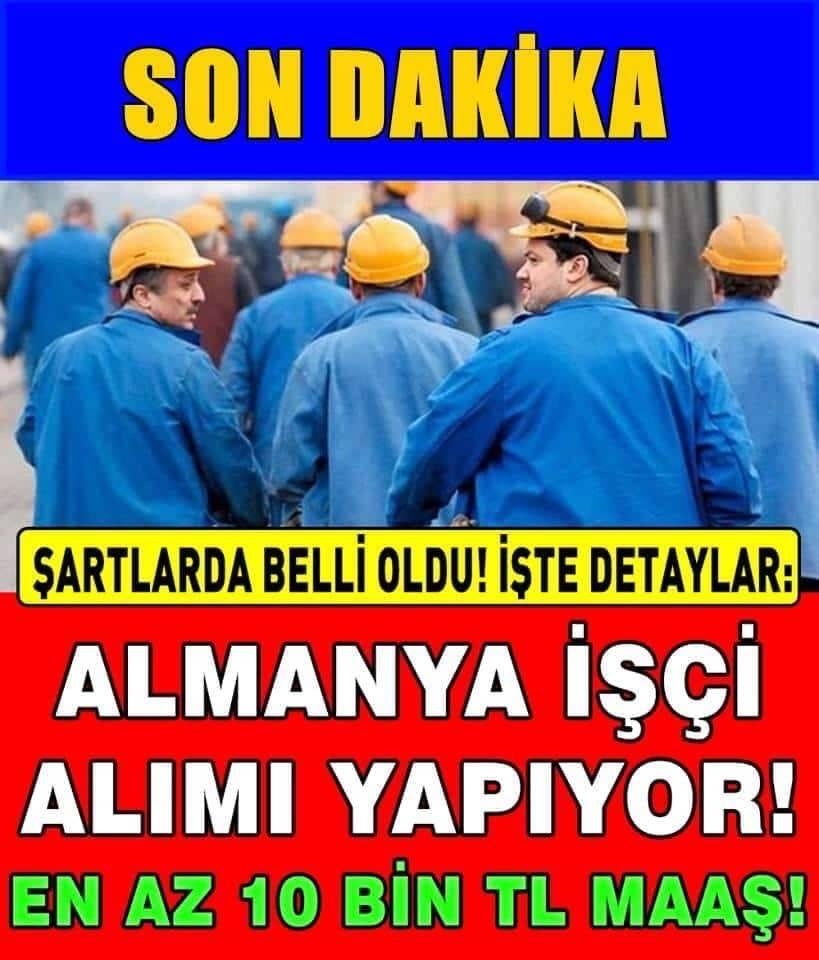 Almanya 2020 İşçi Alımına Başladı.. En az 10 bin tl maaş… galerisi resim 1