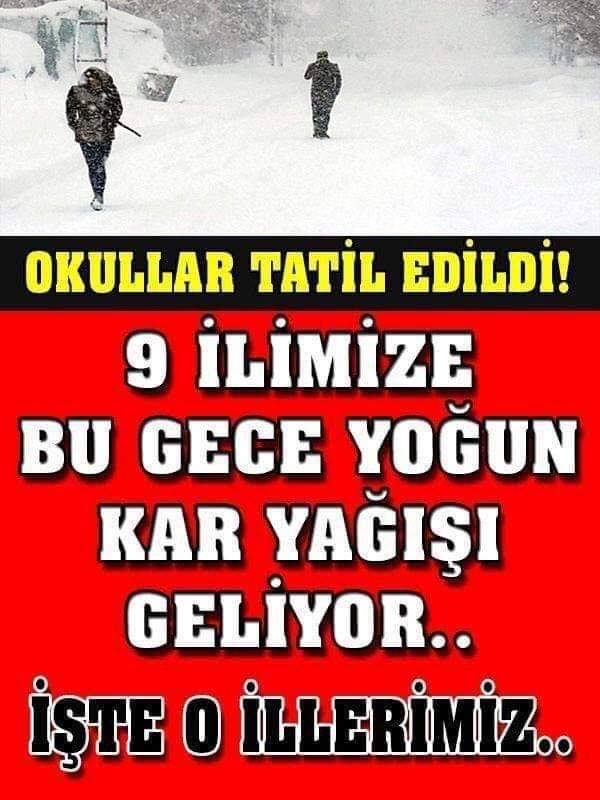 KAR TATİLİ OLAN İLLER VE İLÇELER HANGİLERİ? galerisi resim 1