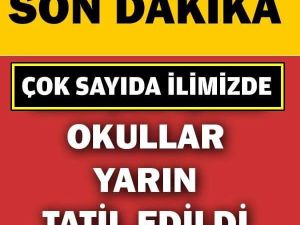 SON DAKİKA: OKULLAR YARIN TATİL EDİLDİ