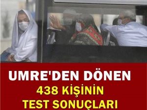 Umreden dönen 438 kişinin test sonuçları açıklandı