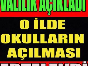 Valilik açıkladı;