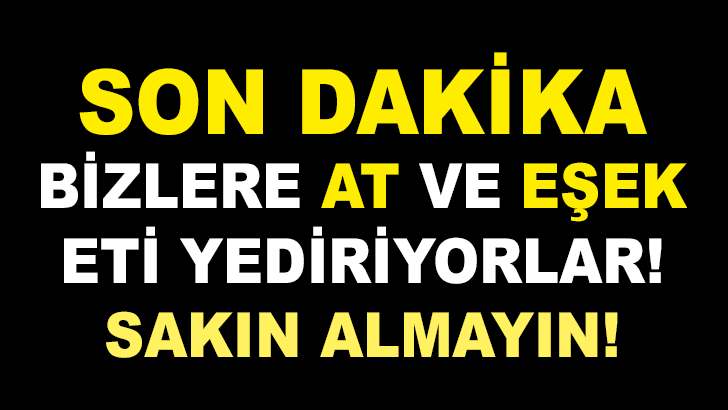 SON DAKİKA! BİZLERE AT VE EŞEK ETİ YEDİRİYORLAR! SAKIN ALMAYIN!