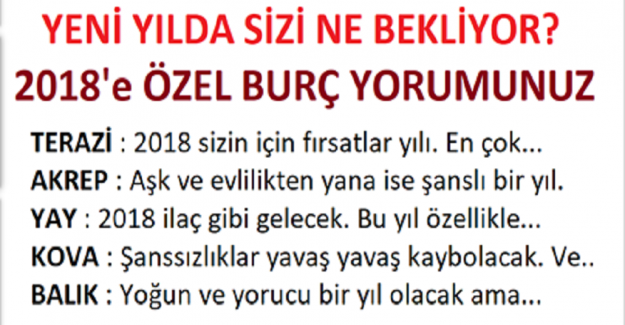 2018 YILI BURÇ YORUMLARI