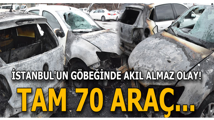 İstanbul’un Göbeğinde Tam 70 Araç….