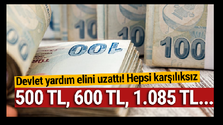 Devlet yardım elini uzattı! Hepsi karşılıksız…