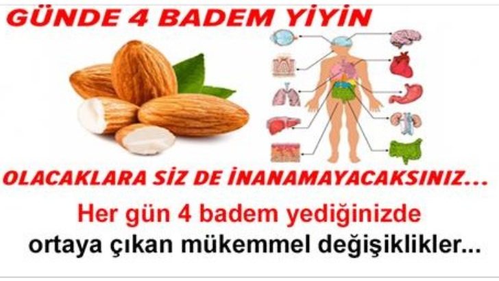 GÜNDE 4 BADEM TÜKETİN OLACAKLARA SİZ DE ŞAŞIRACAKSINIZ