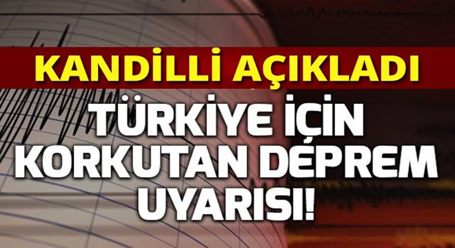 Kandilli’den Türkiye için korkutan deprem uyarısı