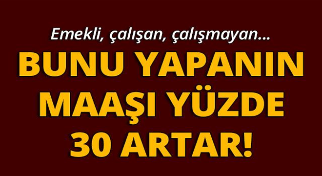 Emekli, çalışan, çalışmayan… Bunu yapanın maaşı yüzde 30 artar!