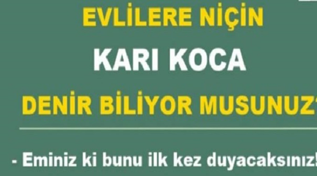 Evlilere Niiçin Karı Koca Denir