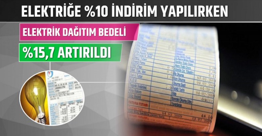 Elektriğe Yüzde 10 indirim yapılırken: ‘Elektrik Dağıtım Bedeli Yüzde 15 Artırıldı’