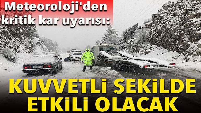 Meteoroloji’den kar yağışı u-yarısı