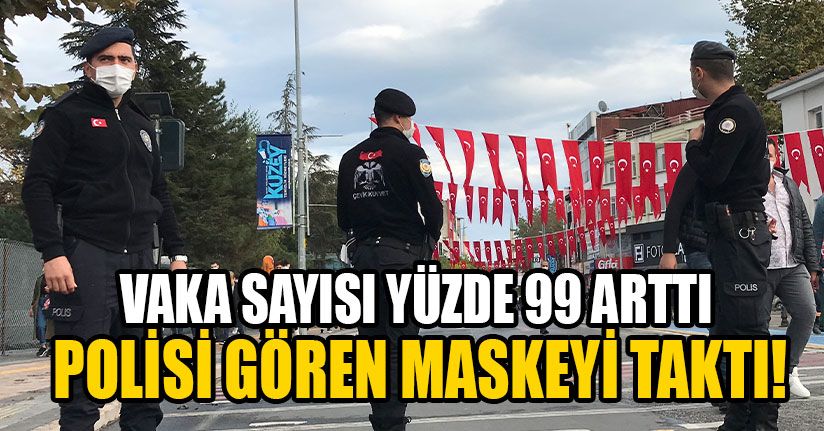 Polisi Gören Maskeyi Taktı