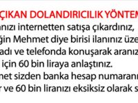 DOLANDIRICILARIN YENİ YÖNTEMİ KANMAYIN !