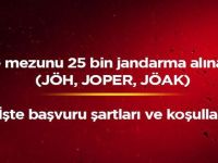 Lise mezunu 25 bin jandarma alınacak  (JÖH, JOPER, JÖAK)  İşte başvuru şartları ve koşulları