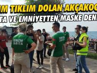 Akçakoca'da zabıta ve emniyetten maske denetimi