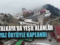 Kartalkaya’da Beyaza Bürünen Alanlar Havadan Görüntülendi