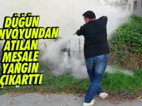 Düğün Konvoyundan Atılan Meşale Yangın Çıkarttı